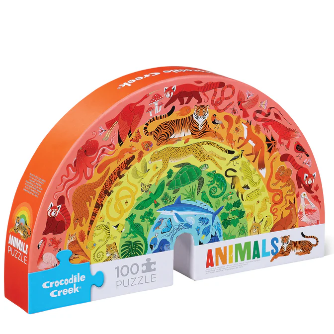 100pc Rainbow Shaped Puzzle - Animals