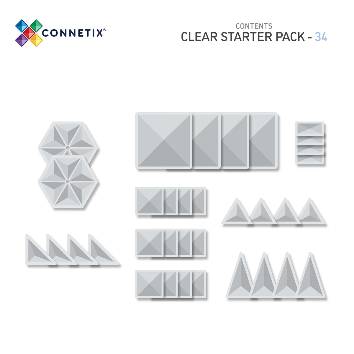 Connetix Clear Starter Pack (34 pc)