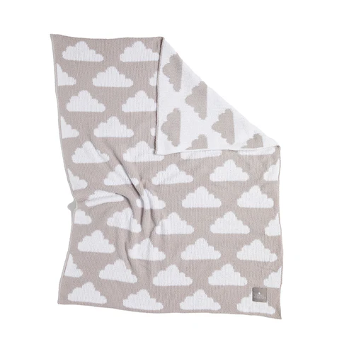 Chenille Baby Blanket - Grey Clouds