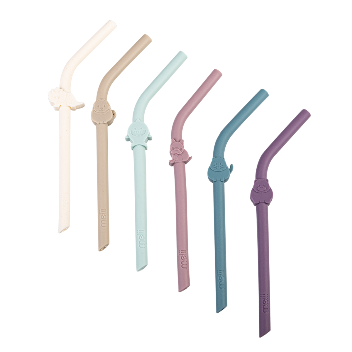 Silicone Straw Set 6