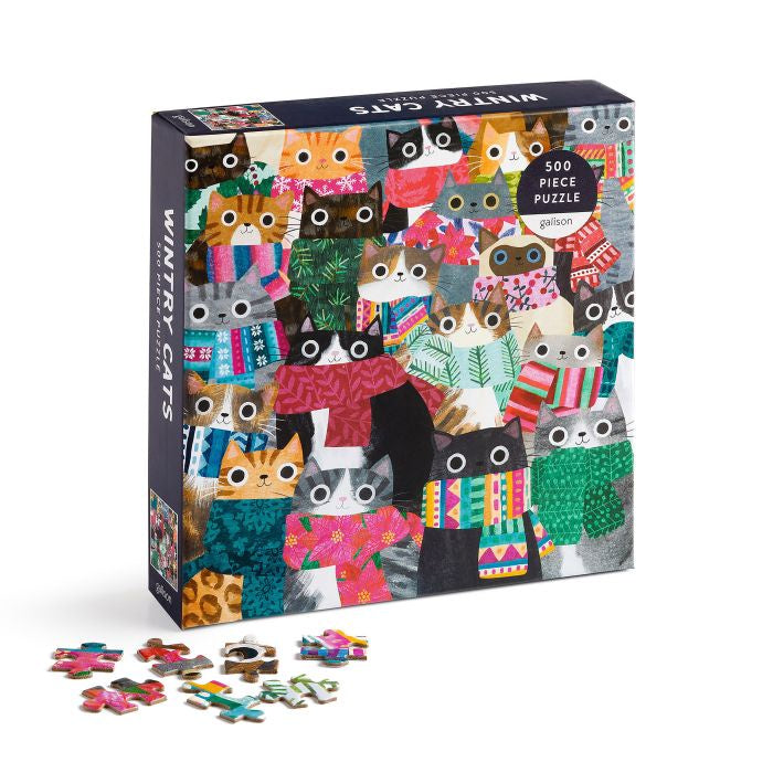 500pc Puzzle - Wintry Cats