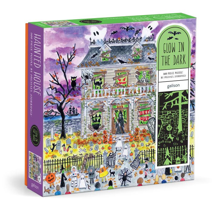 500pc Glow in the Dark Puzzle - Michael Storrings Haunted House