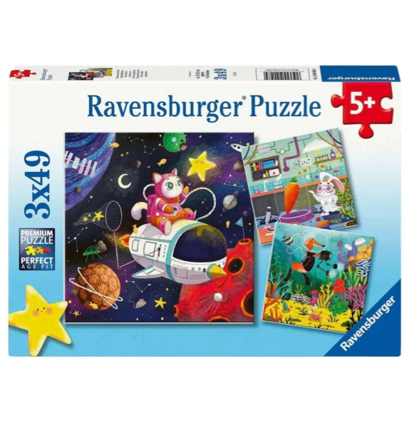 3 x 49 pc Puzzle - Animal Explorers