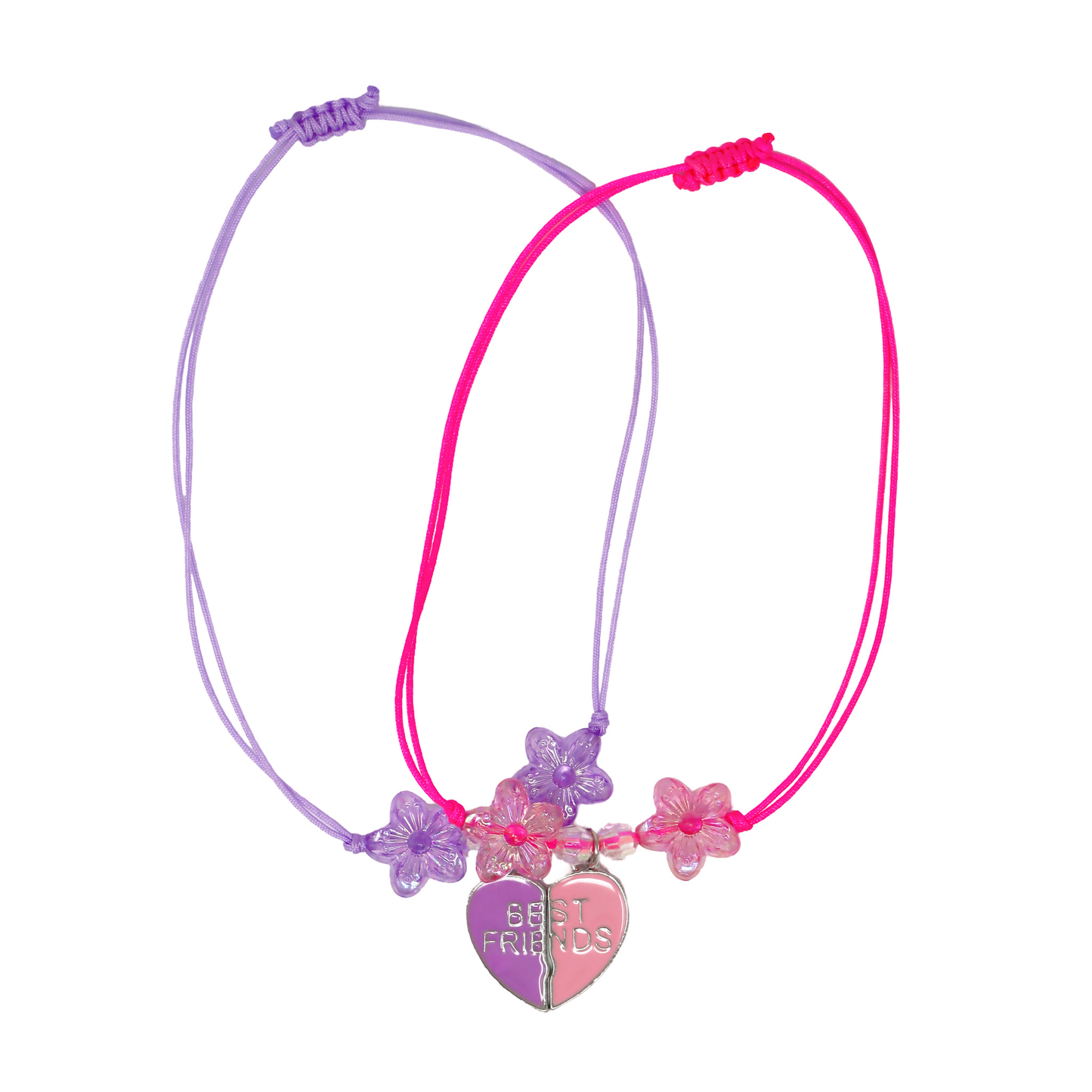 BFF Joining Heart Cord Bracelet Set