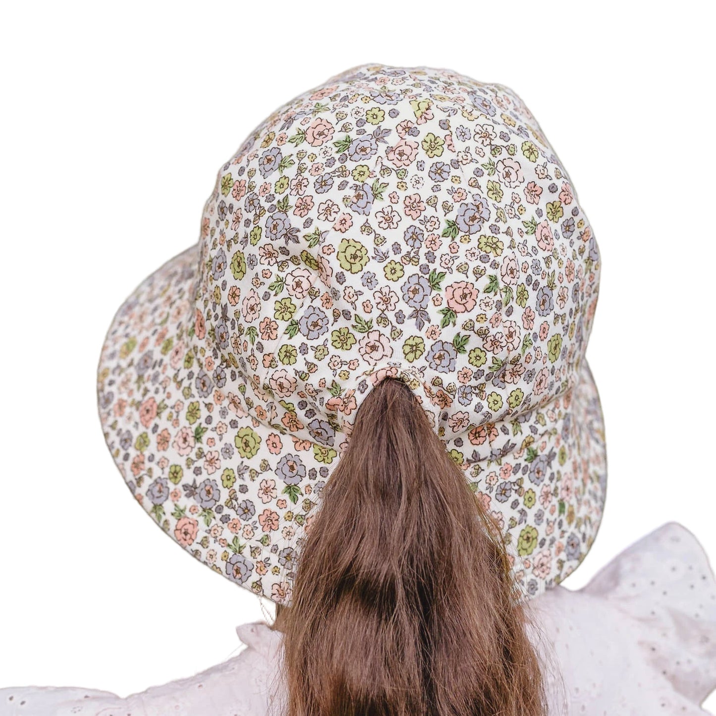 Ponytail Bucket Sun Hat - Floret