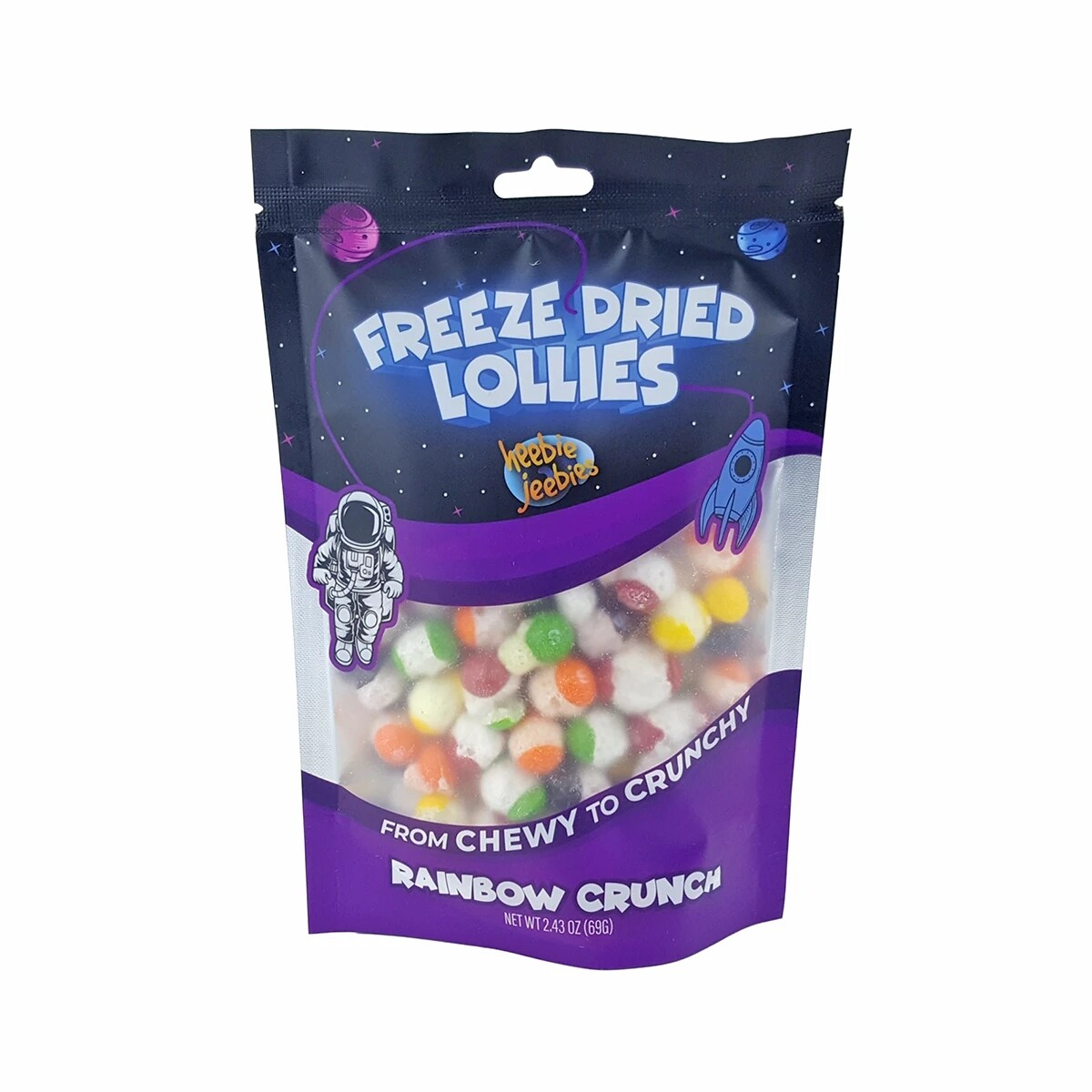 Freeze Dried Lollies Large - Rainbow Crunch