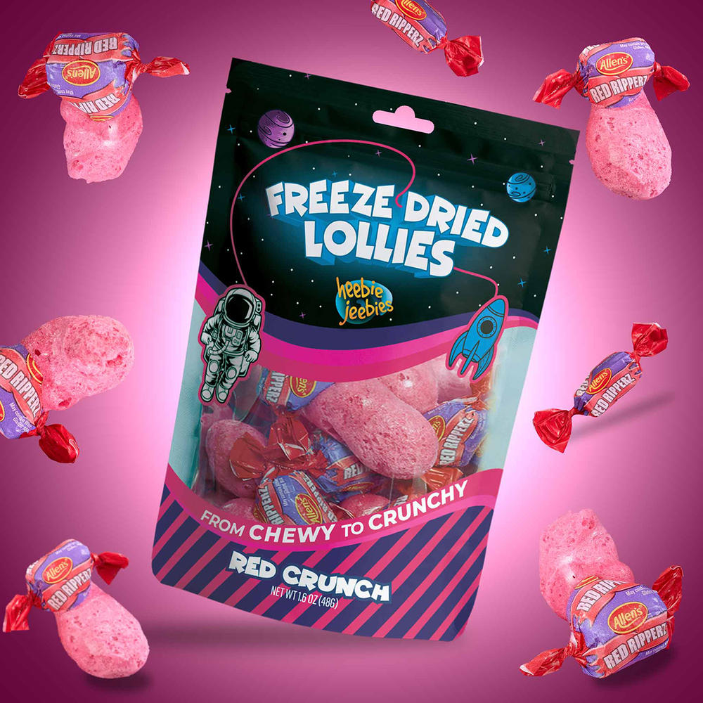 Freeze Dried Lollies Large - Red Crunch