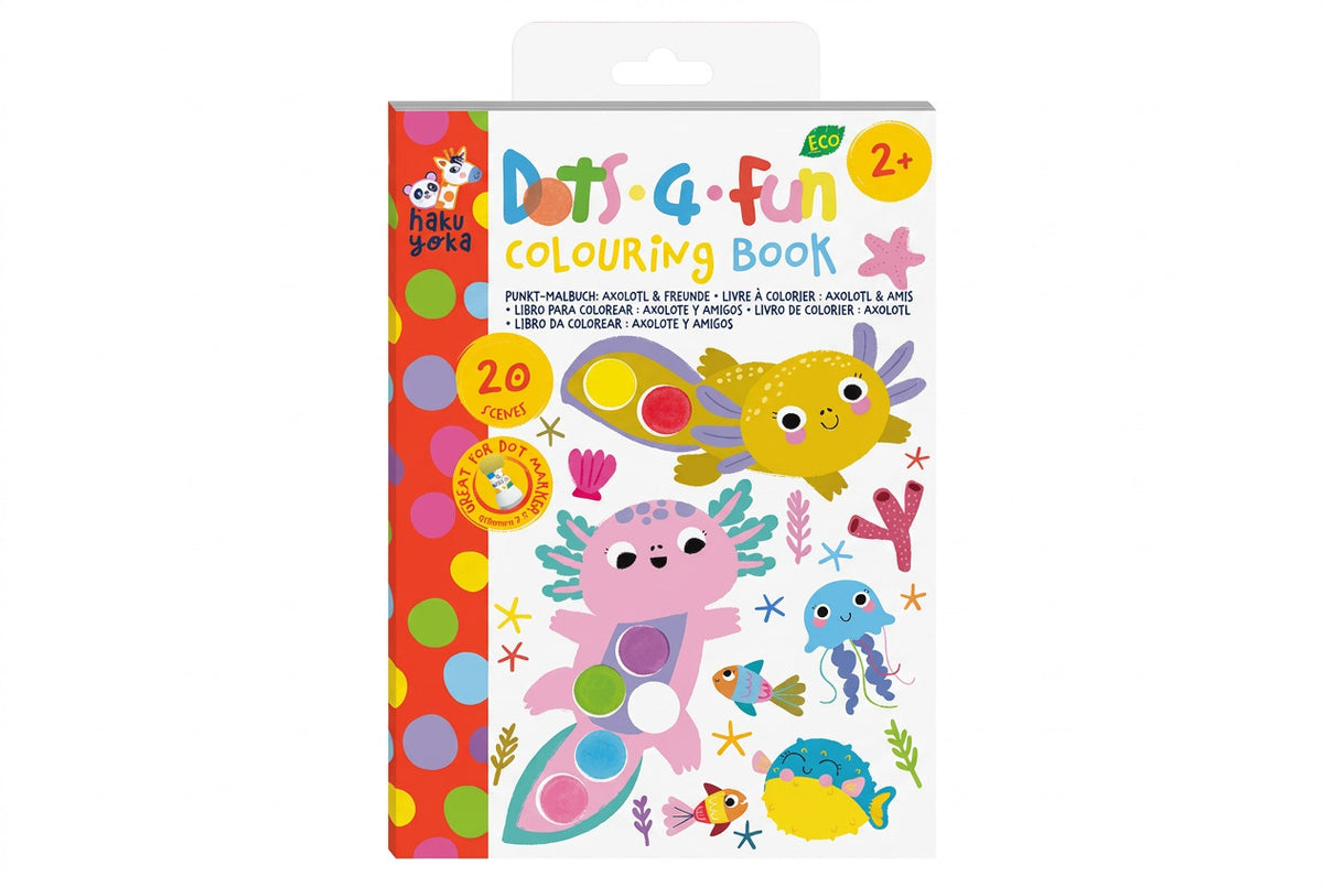 Haku Yoka - Dots 4 Fun Colouring Book - Axolotl