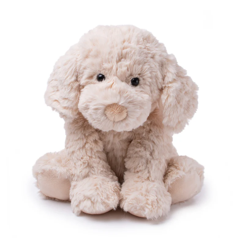 Monty the Labradoodle - Cream with Red Check Bandana