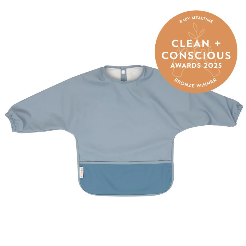 Recycled Long Sleeve Bib - Two-Tone Light Blue