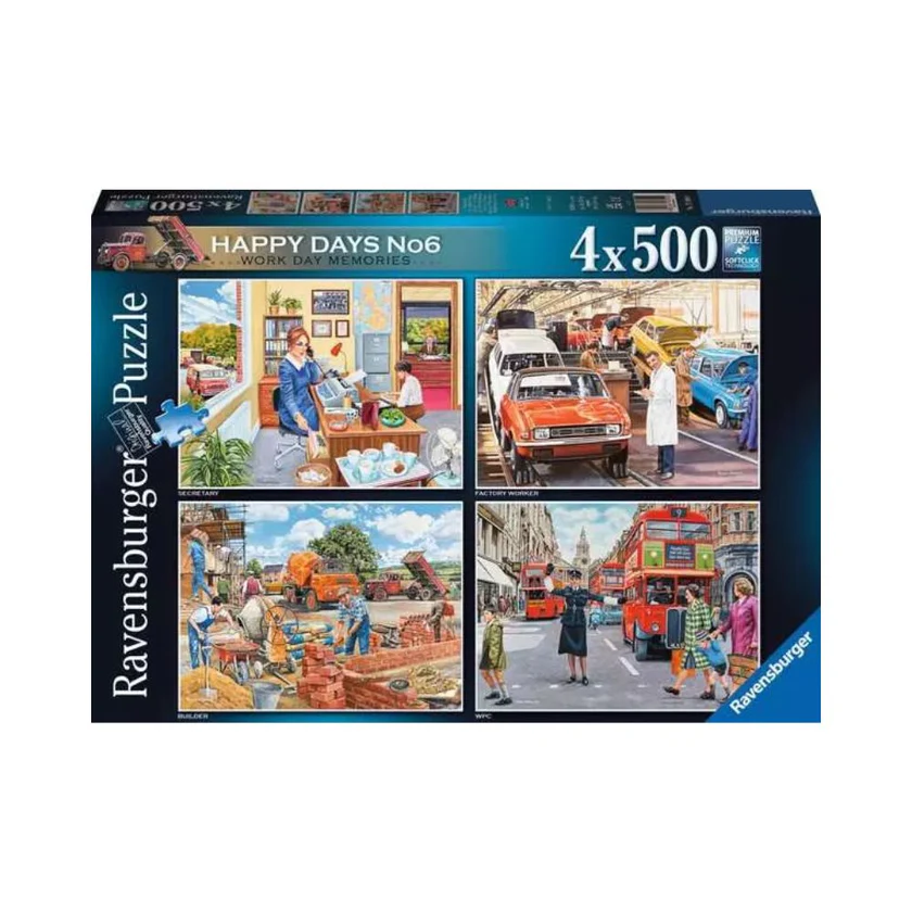 4 x 500 pc Puzzles - Happy Days No 6 Word Day Memories
