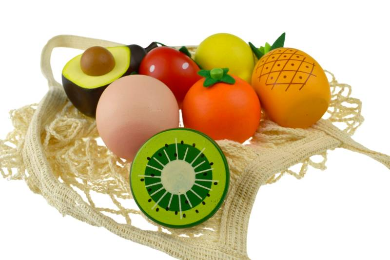 Wooden Fruit with bag