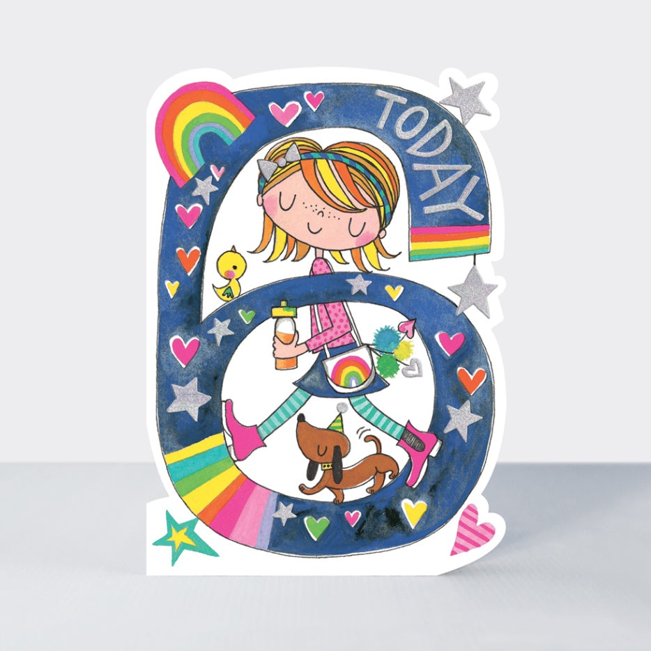 Star Jumps Age Birthday Card - Pink