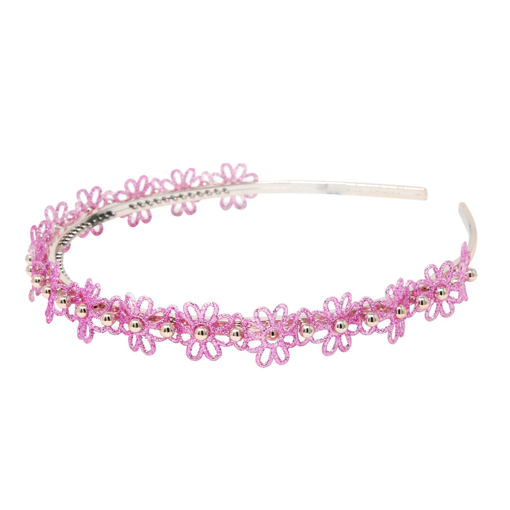 Glitter Flower Head Band