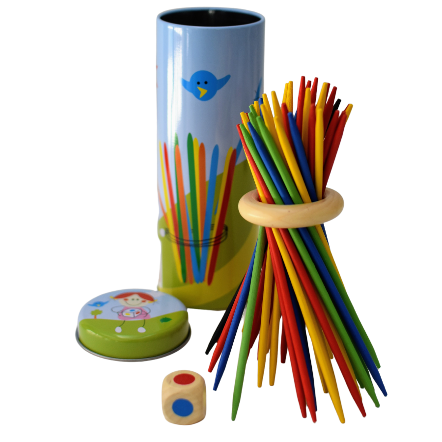 Wooden Pick-up Sticks Tin Game