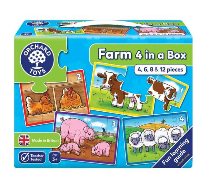 Farm - 4 in a Box Puzzles (4, 6, 8, 12 pc)