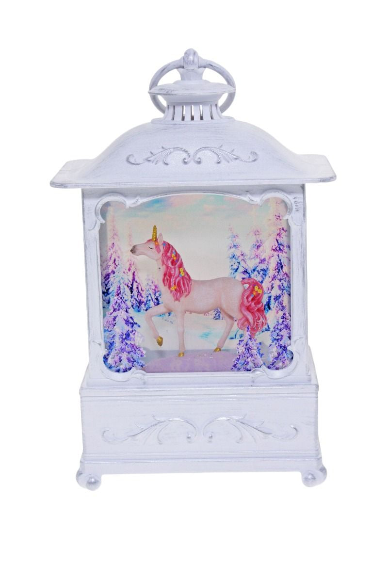 Lantern White Medium - Pink Unicorn
