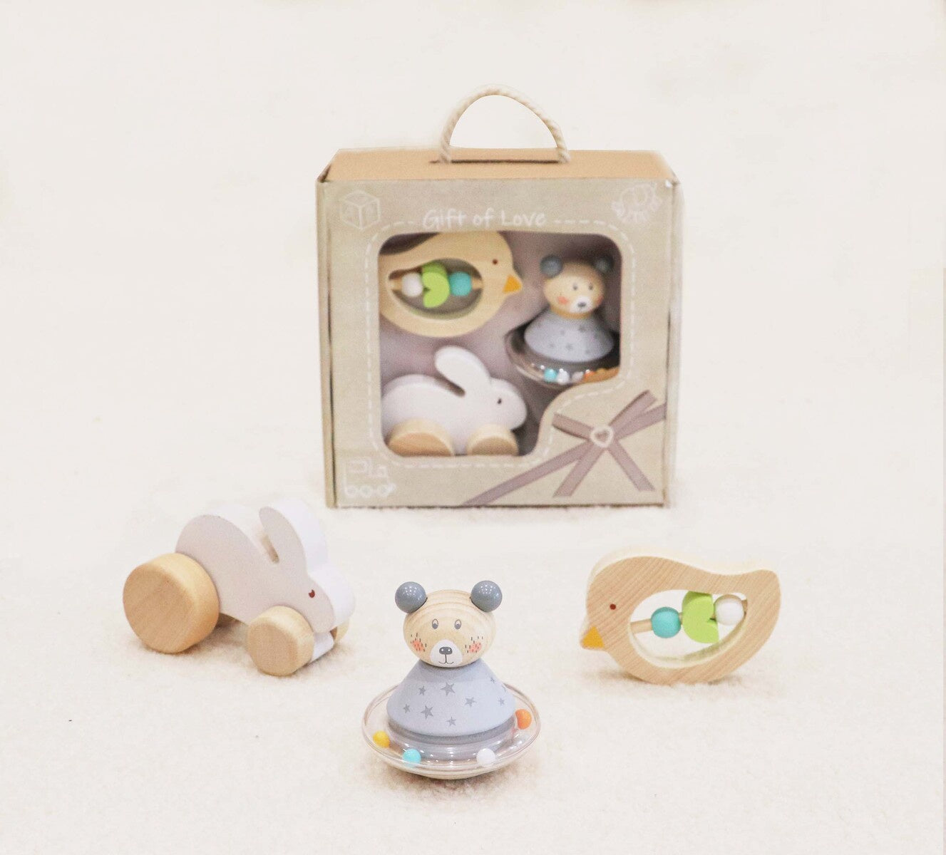 Calm & Breezy Baby Gift Set-Bunny, Bird, Bear