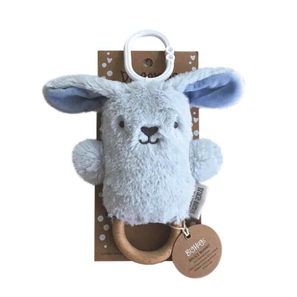 Bruce Bunny Wooden Teething Rattle