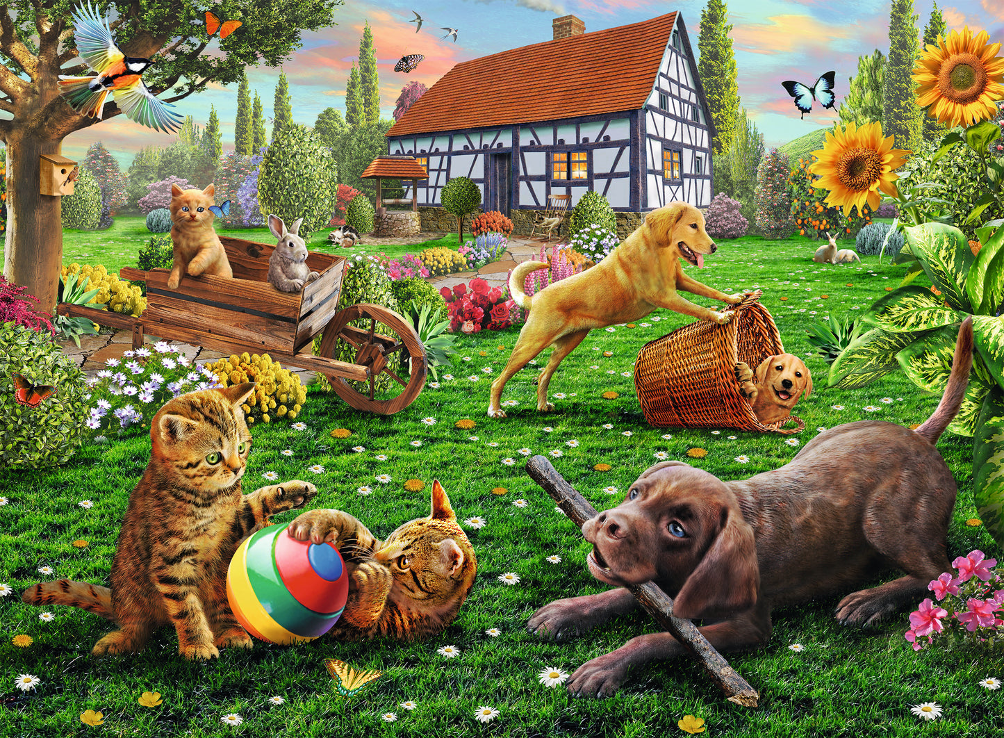 200 pc Puzzle - Playing in the Yard