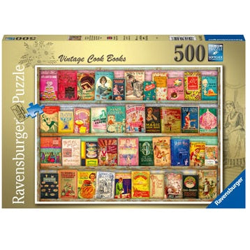 500 pc Puzzle - Vintage Cookbooks