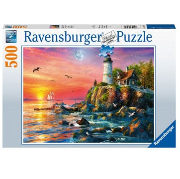 500 pc Puzzle - Lighthouse At Sunset