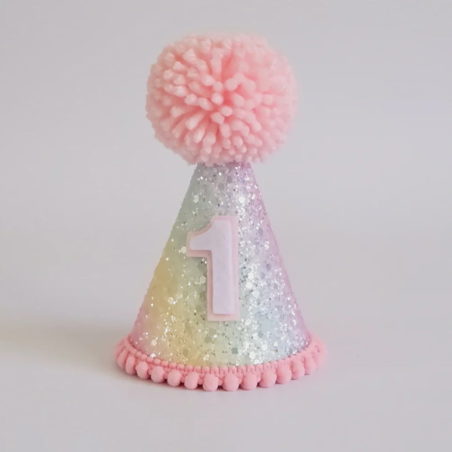 Rainbow Glitter First Birthday Hat