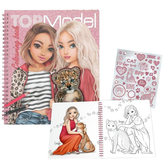 Top Model Colouring Book Fur Sequins