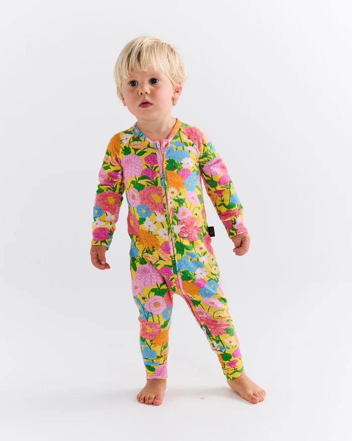 Organic Long Sleeve Zip Romper - Follow The Sun