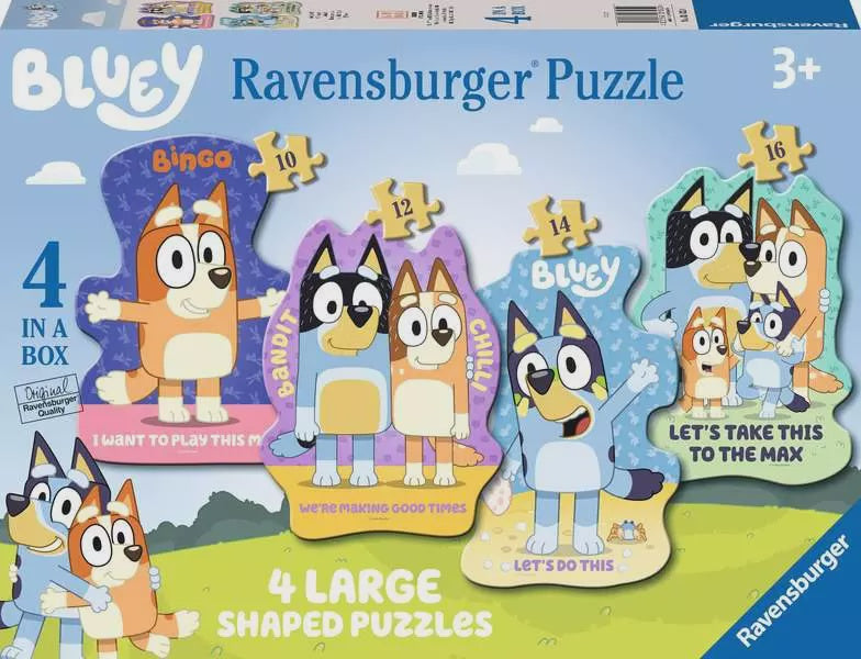 4 in a Box - Bluey Large Shaped Puzzles