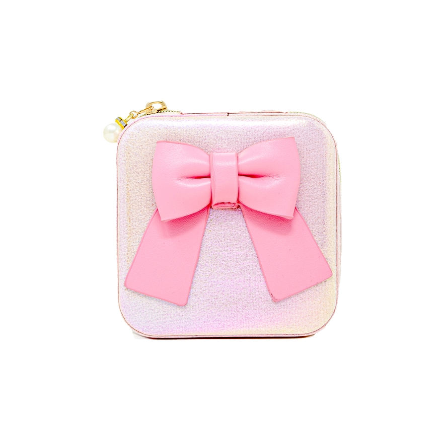 Shiny Jumbo Bow Jewellery Box - Pink