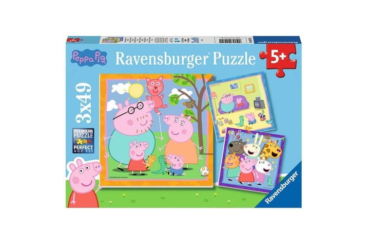 3 X 49 pc Puzzle - Peppa's Family & Friends
