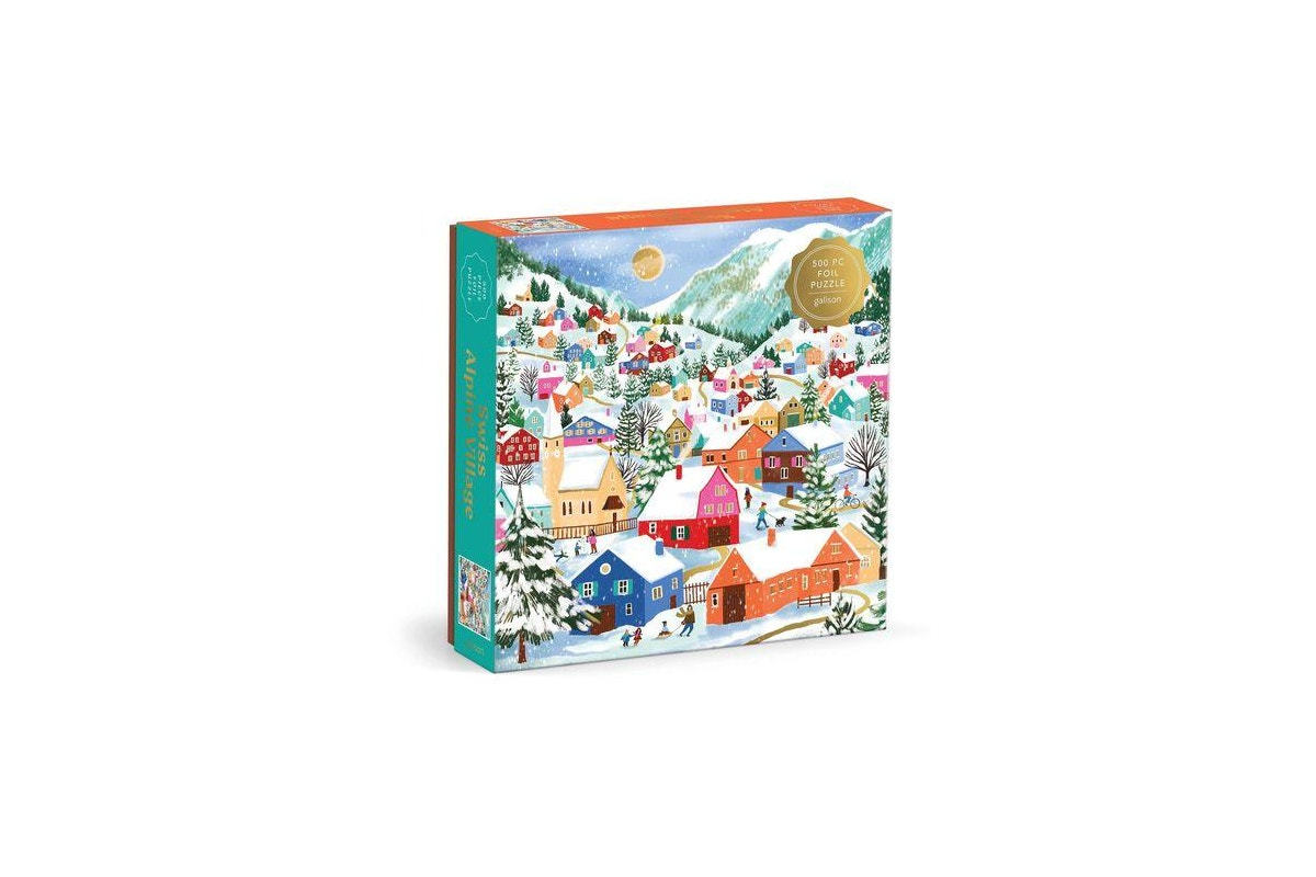 500 pc Foil Puzzle - Swiss Alpine Village