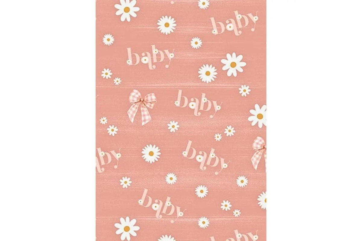 Folded Wrap - Baby Girl Bows & Flowers