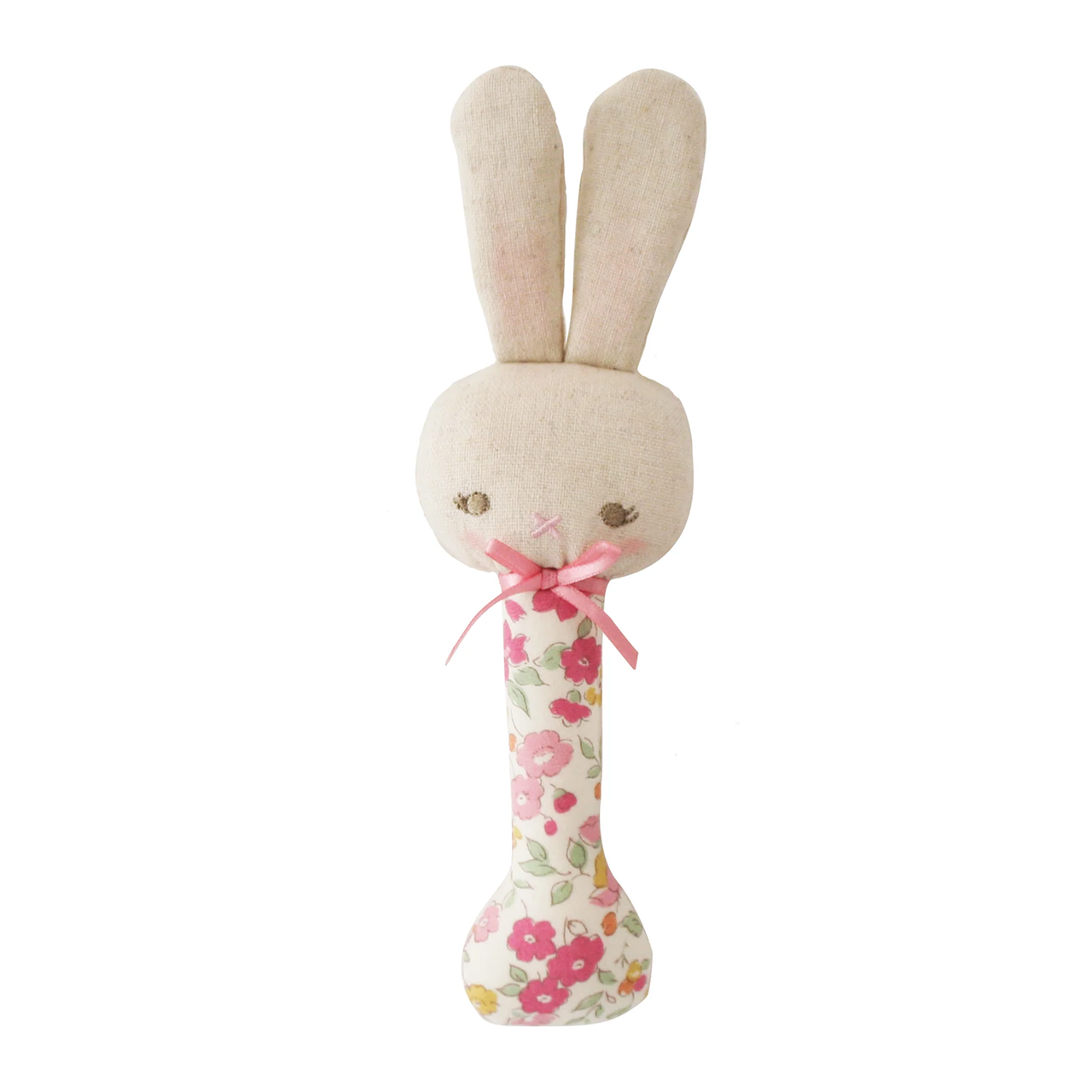 Bunny Stick Rattle - Rose Garden