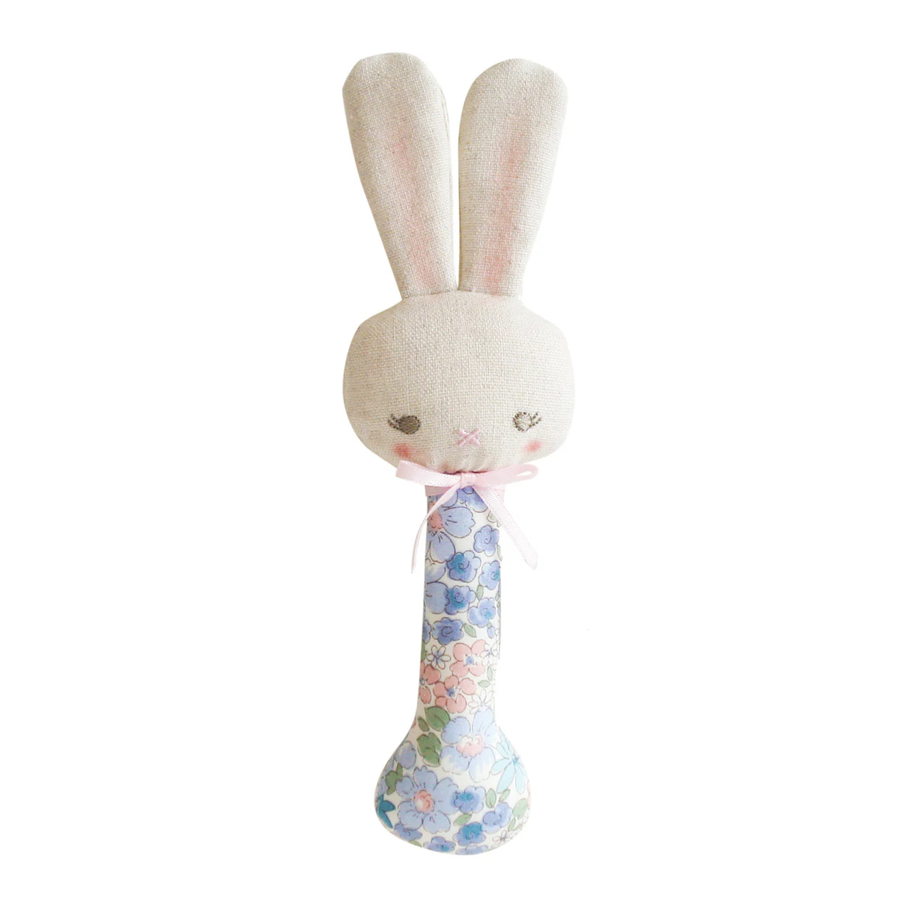 Bunny Stick Rattle - Liberty Blue