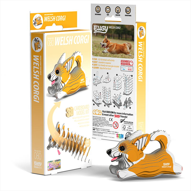 3D Cardboard Model Kit - Welsh Corgi