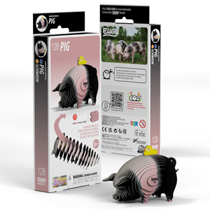 3D Cardboard Model Kit - Pig