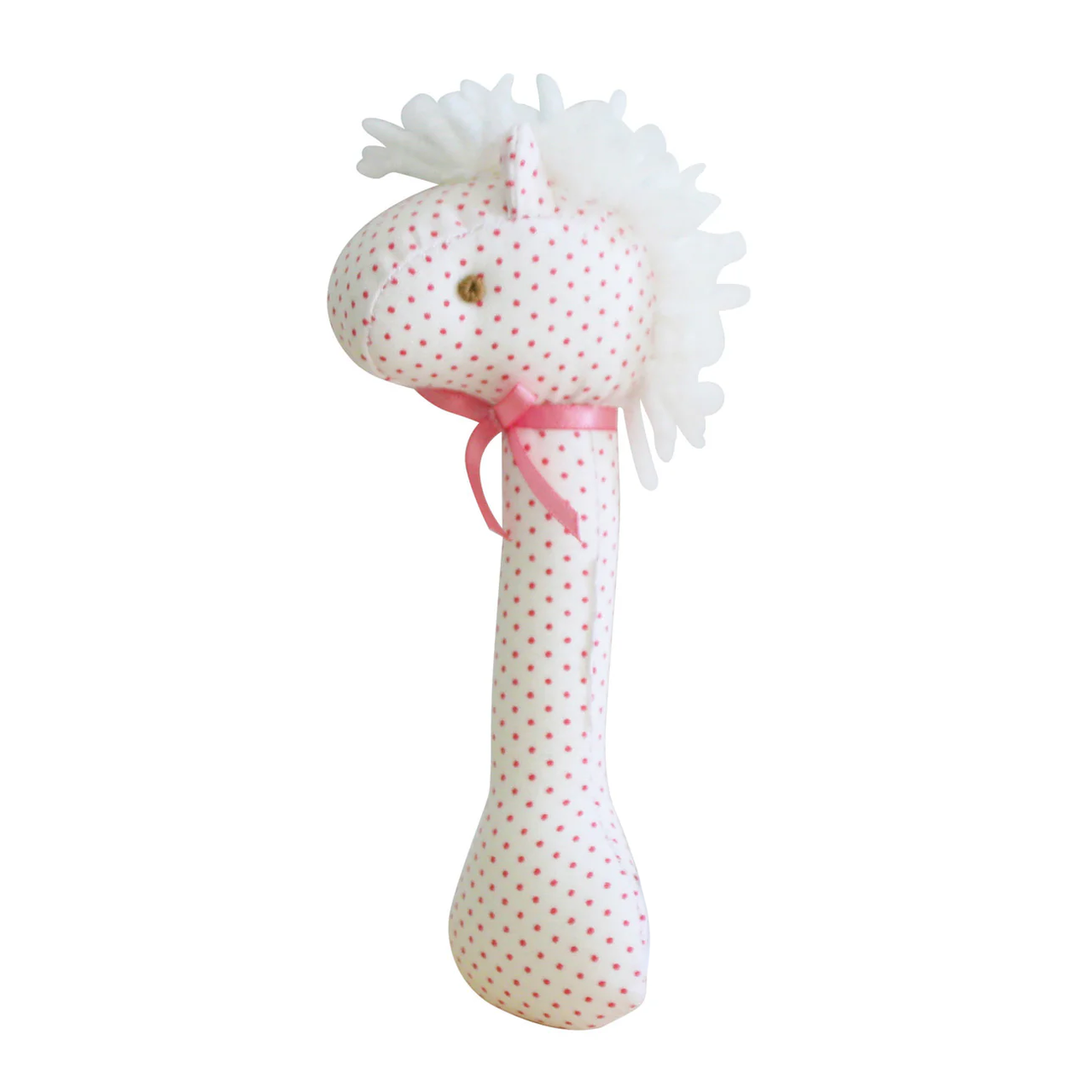 Horse Stick Rattle - Spotty Pink