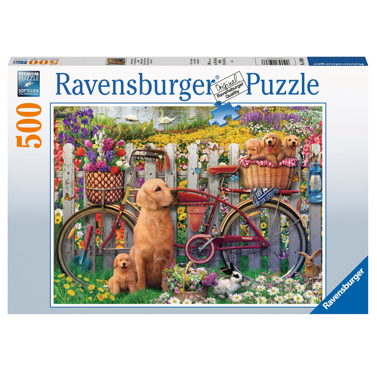 500 pc Puzzle - Cute dogs in the Garden