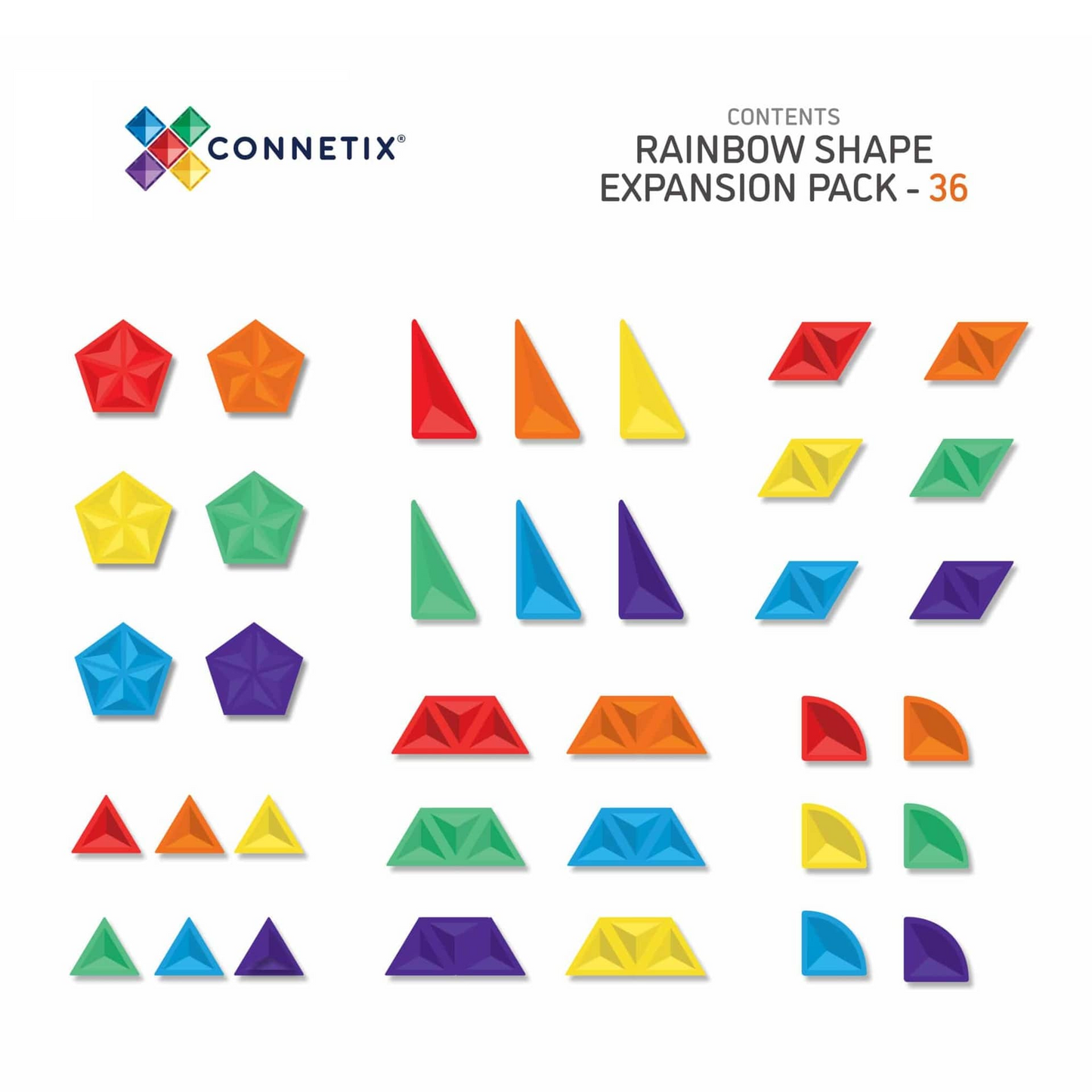 Connetix Rainbow Shape Expansion Pack (36 pc)
