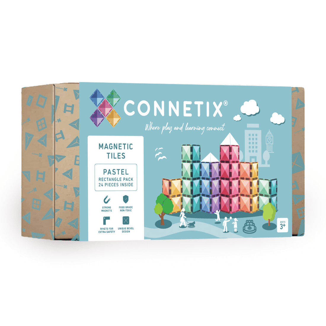 Connetix Pastel Rectangle Pack (24 pc)