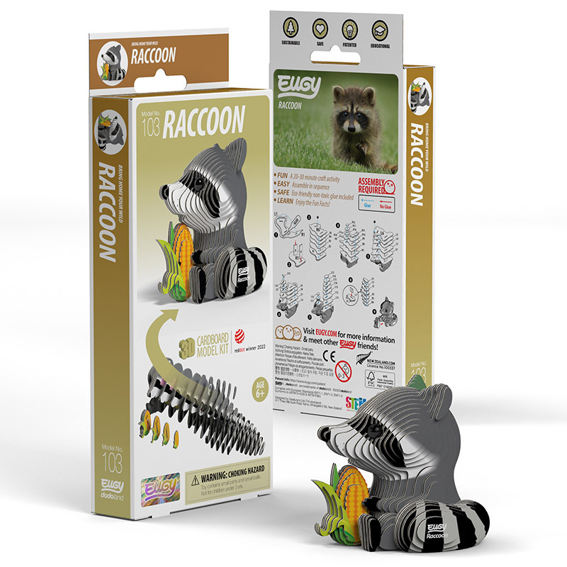 3D Cardboard Model Kit - Raccoon