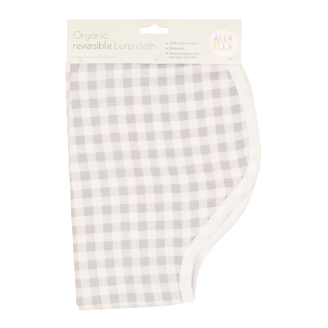 Burp Cloth - Gingham Grey