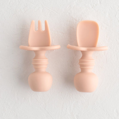Silicone Training Cutlery - Baby First Stage Spoon and Fork Set