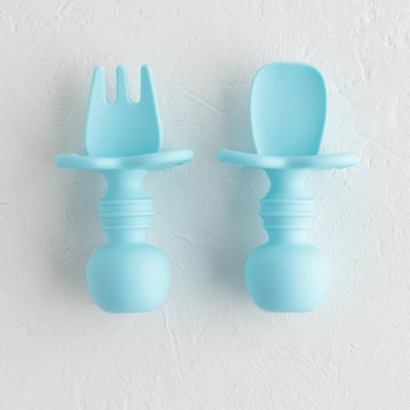 Silicone Training Cutlery - Baby First Stage Spoon and Fork Set