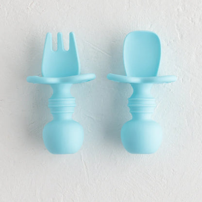 Silicone Training Cutlery - Baby First Stage Spoon and Fork Set