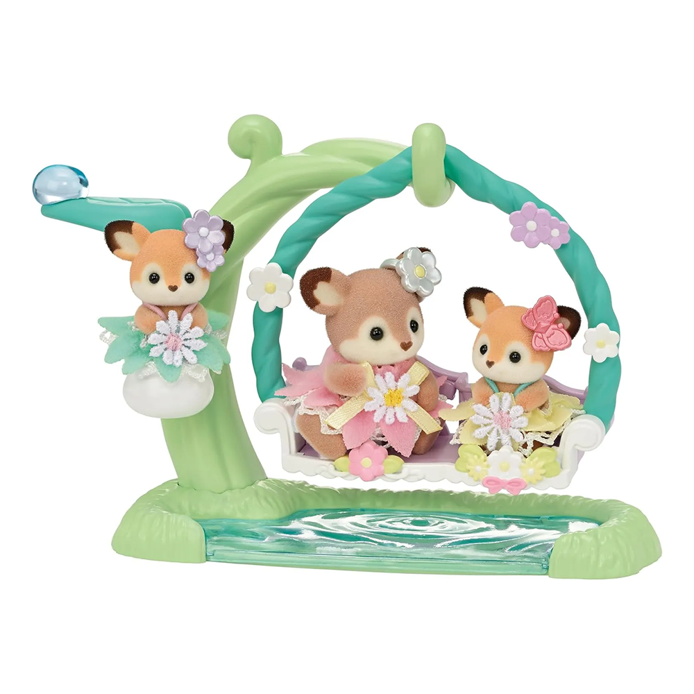 Deer Babies Floral Swing Set