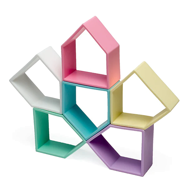 Dena 6 Kids + 6 Houses Pastel - 12pcs