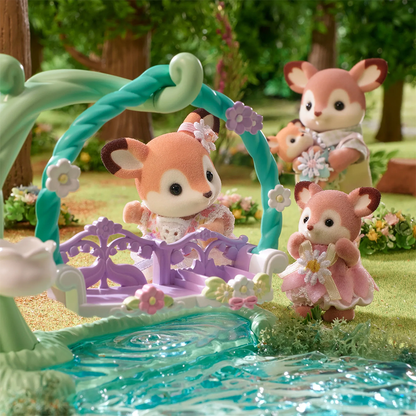 Deer Babies Floral Swing Set